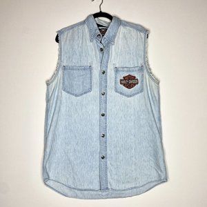 Harley Davidson Denim Button Up Shirt